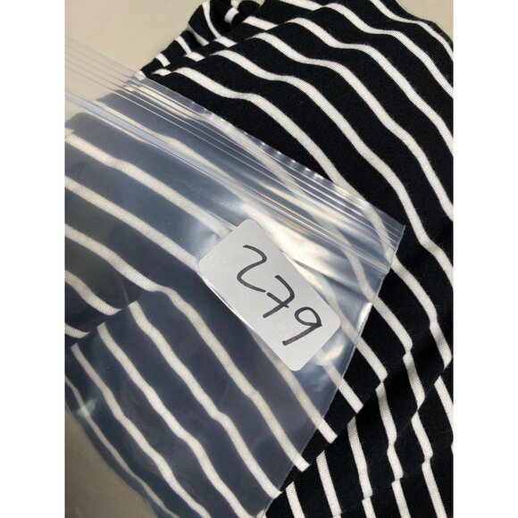 Cabi Side Snap Black White Stripe Long Sleeve Tunic Top Sz Large Jersey stretch - Picture 9 of 11